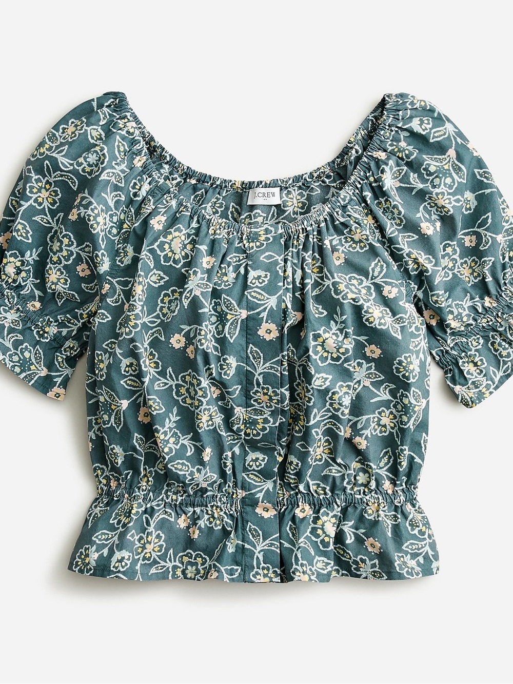 J. Crew Gathered scoopneck top in vintage vines